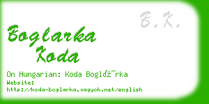 boglarka koda business card